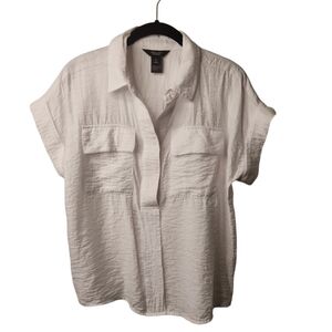 Simply Vera Vera Wang Women's Swift White Cap Sleeve Shirt Size XS